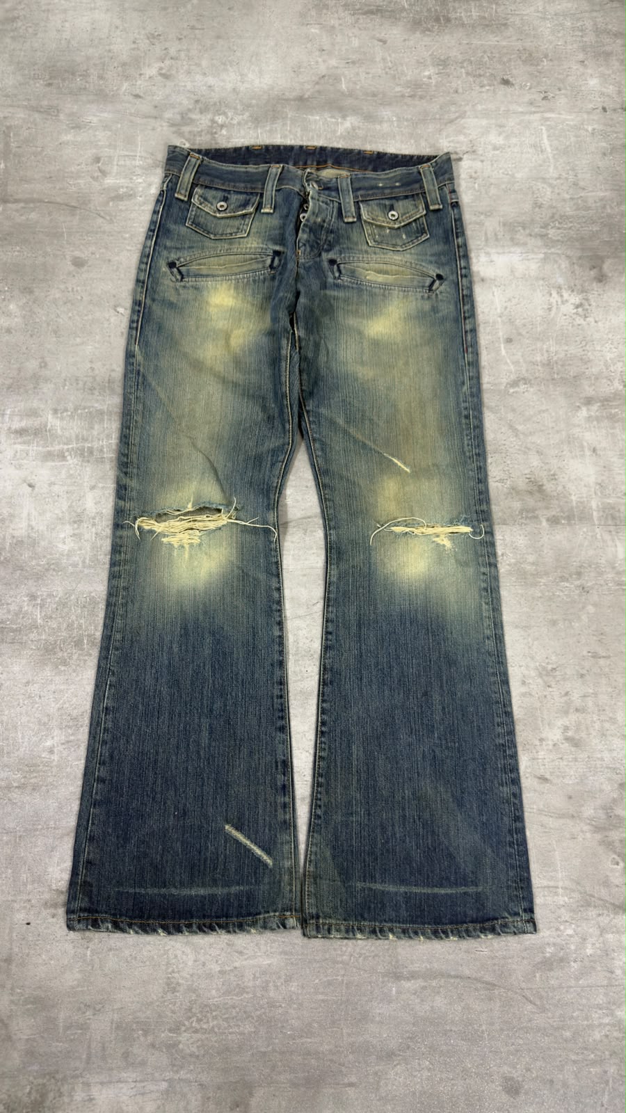 Japanese Washed Bootcut Jeans S-M