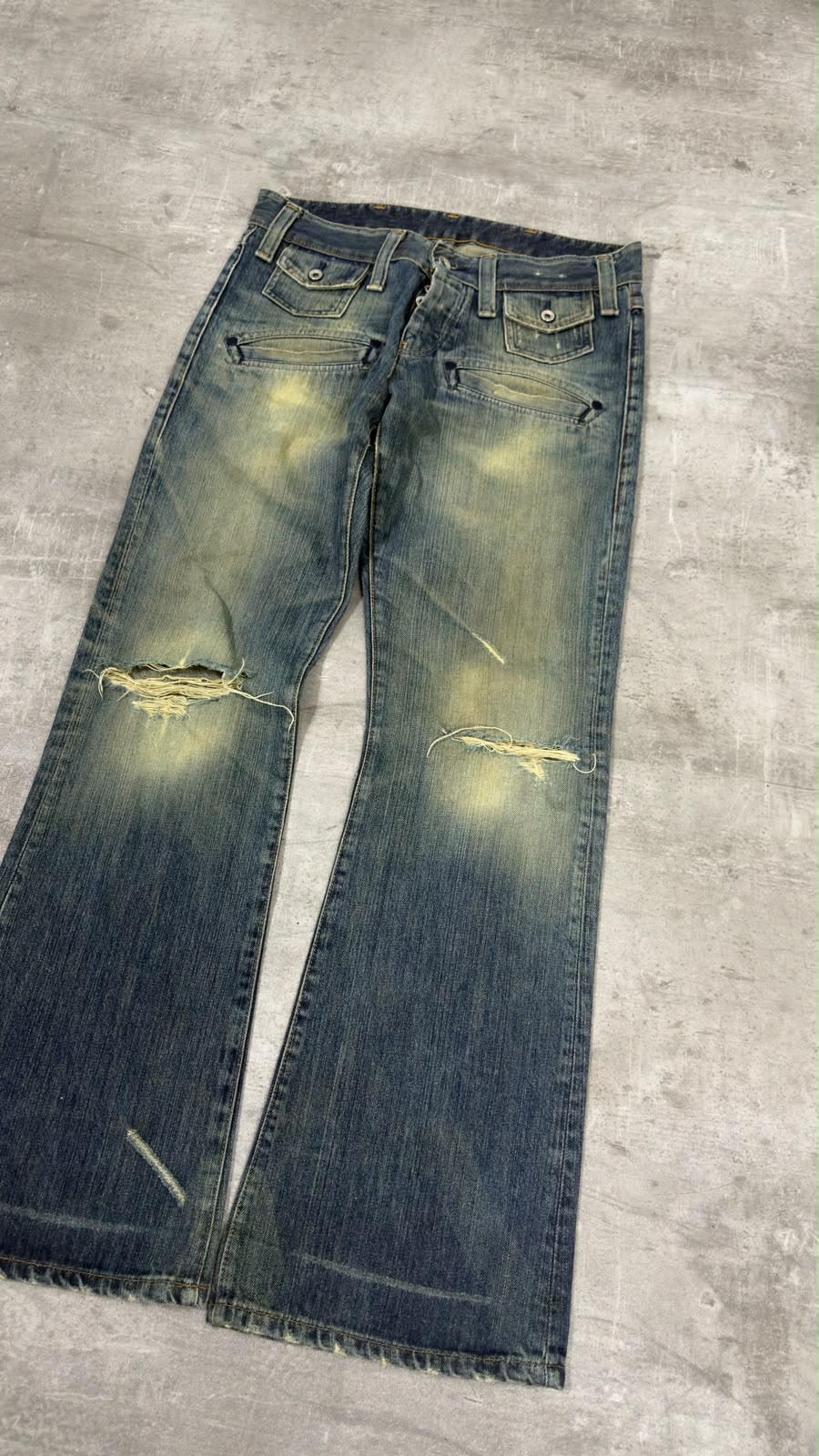 Japanese Washed Bootcut Jeans S-M