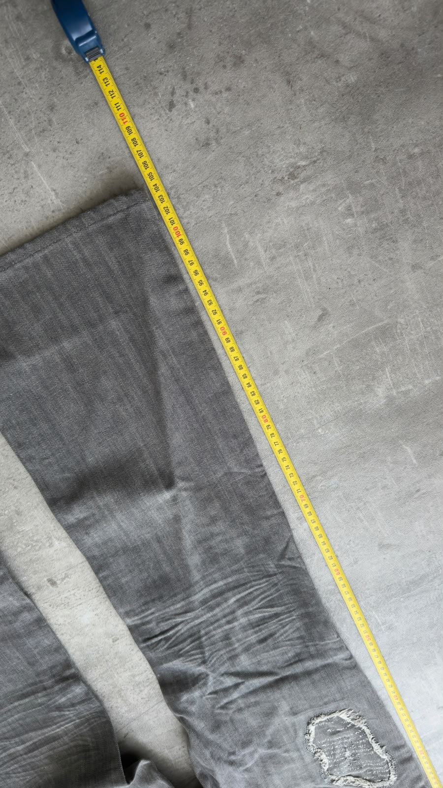 Japanese Grey Patchwork Bootcut Jeans W32