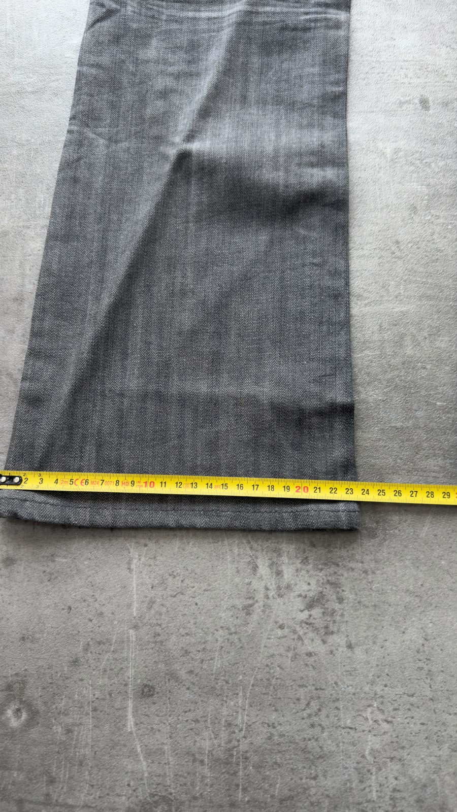 Japanese Grey Patchwork Bootcut Jeans W32