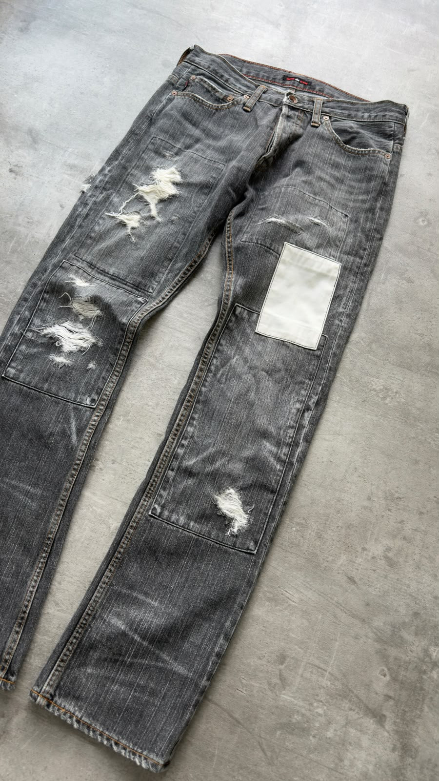 Japanese Grey Distressed Jeans W30