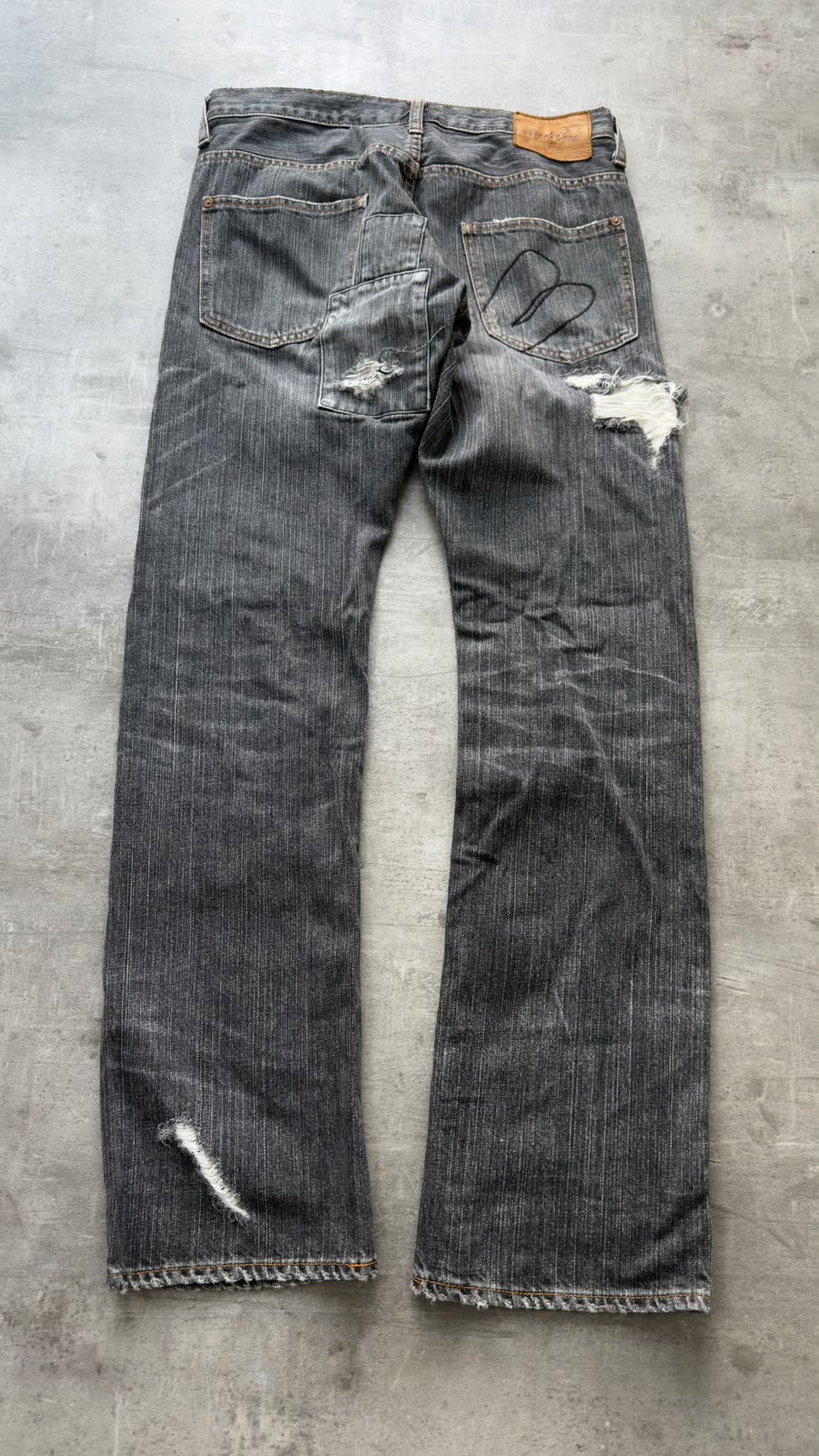 Japanese Grey Distressed Jeans W30