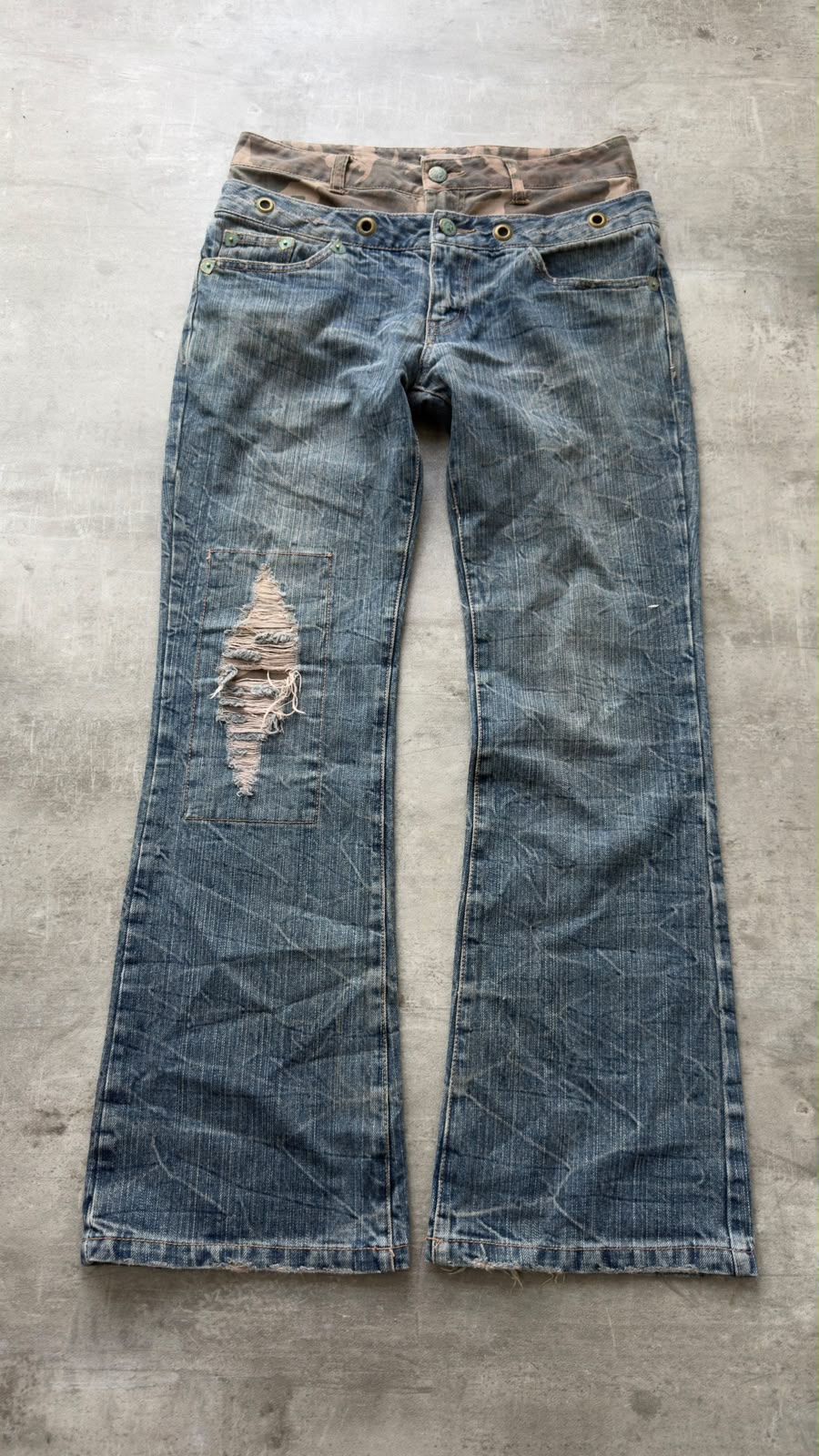 Japanese Washed camo Bootcut W31
