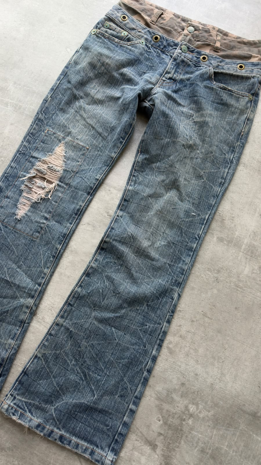 Japanese Washed camo Bootcut W31