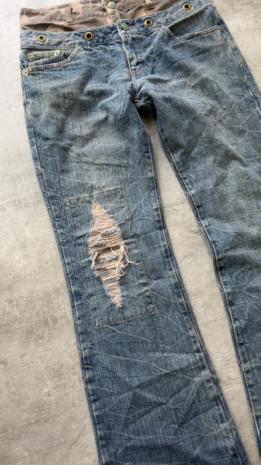 Japanese Washed camo Bootcut W31