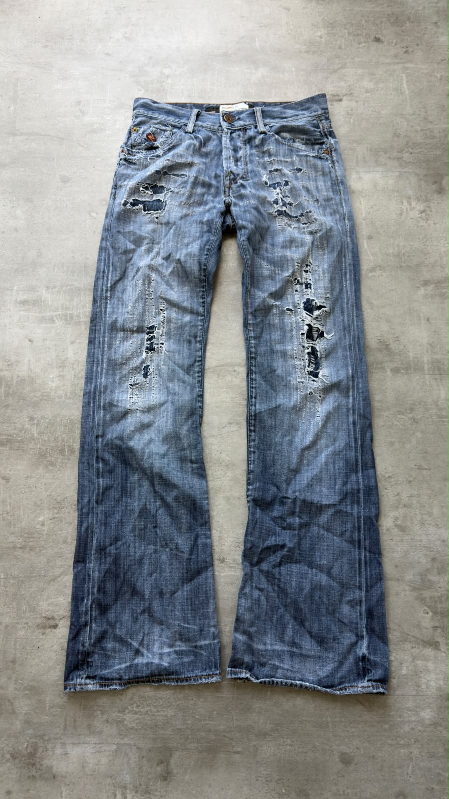 Japanese Ripped Bootcut Jeans W28