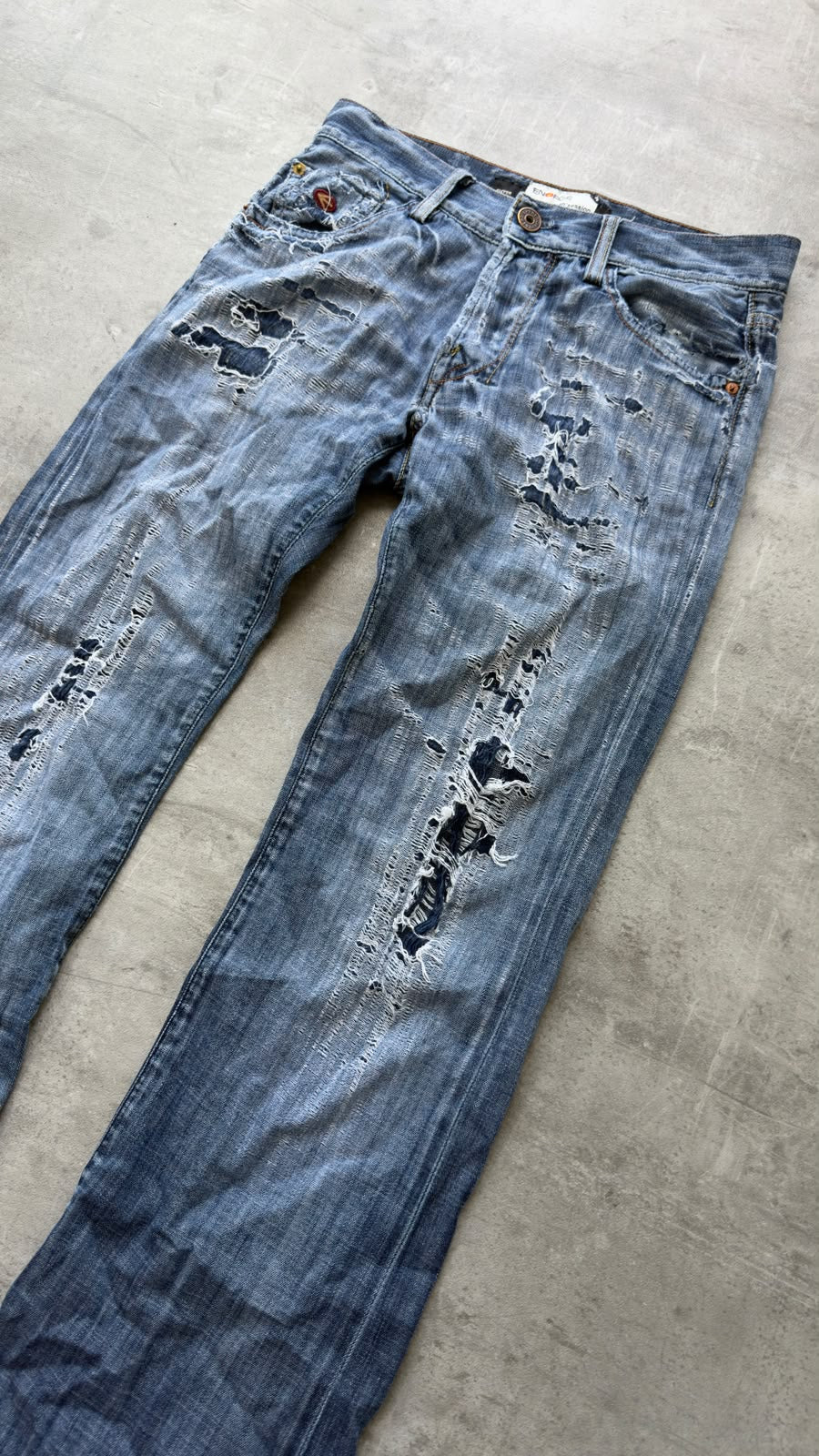 Japanese Ripped Bootcut Jeans W28