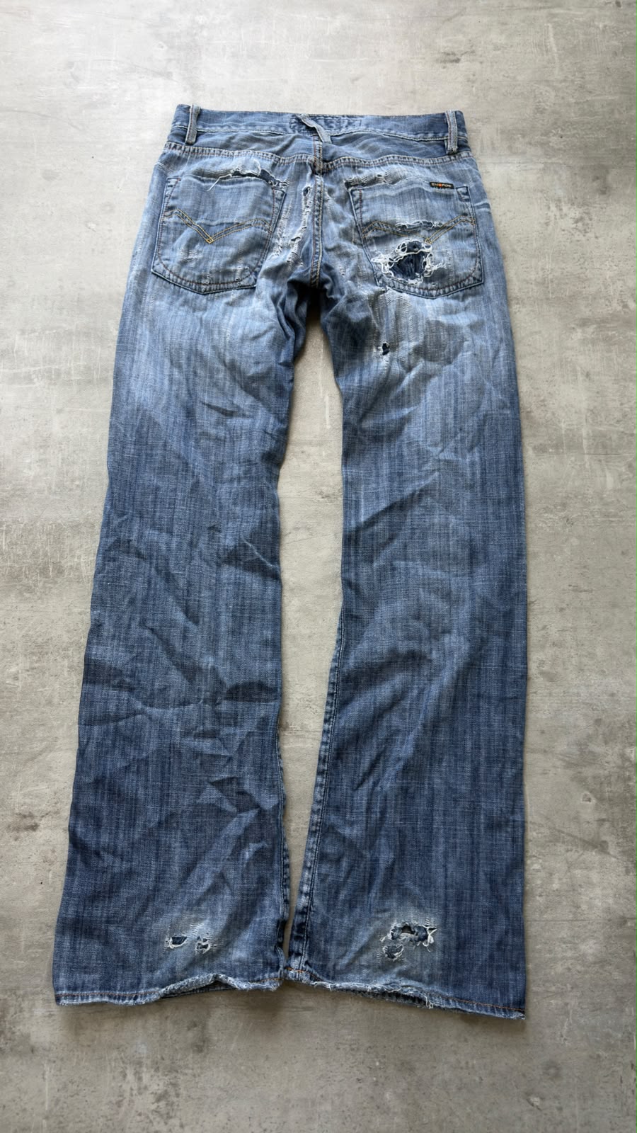 Japanese Ripped Bootcut Jeans W28