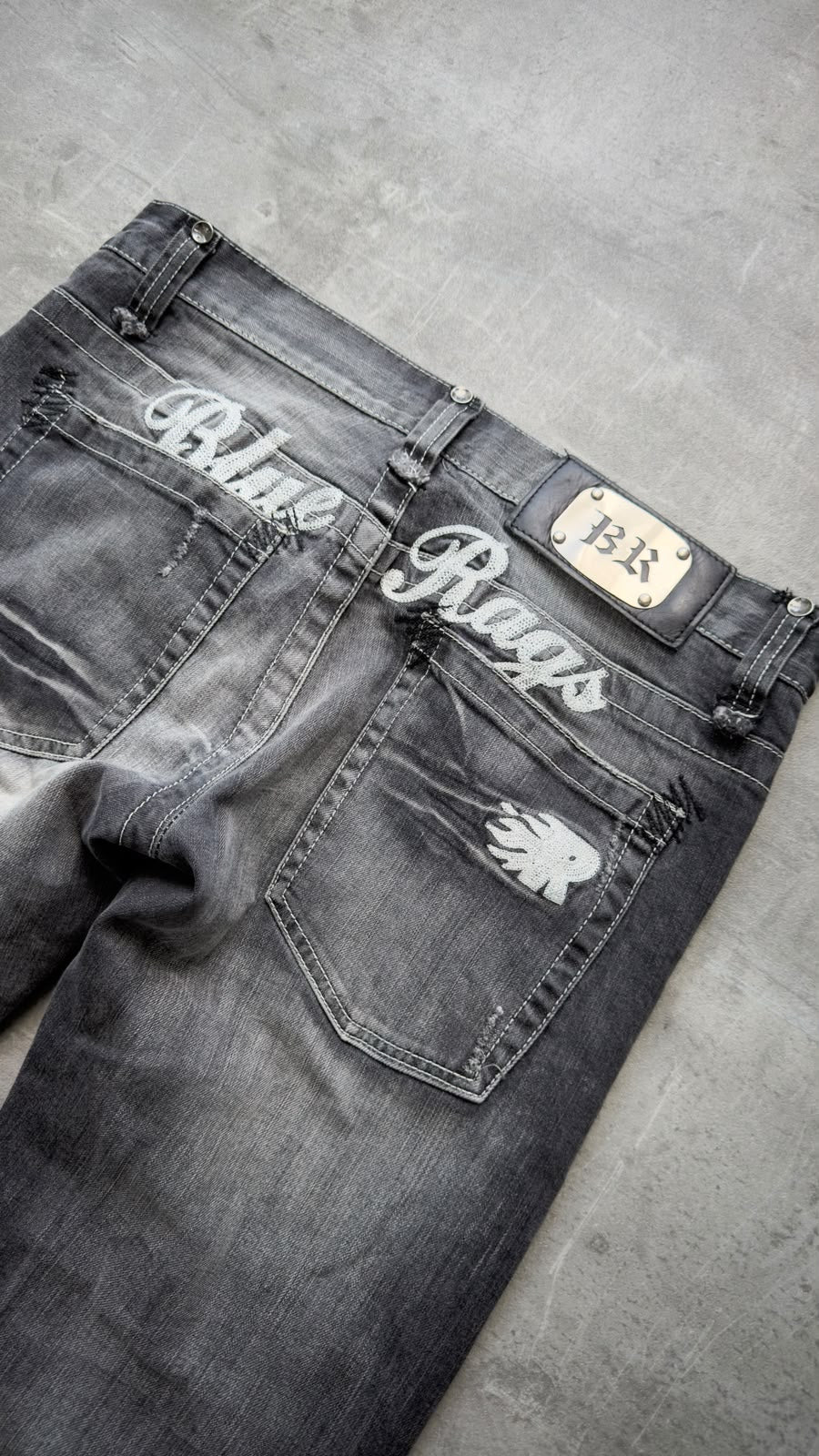 Japanese Washed Grey Bootcut Jeans W33