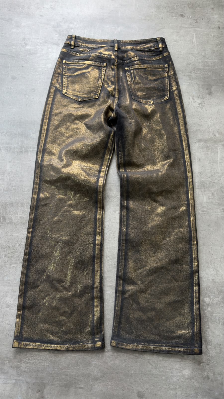 Japanese Gold Waxed Bootcut Jeans W28