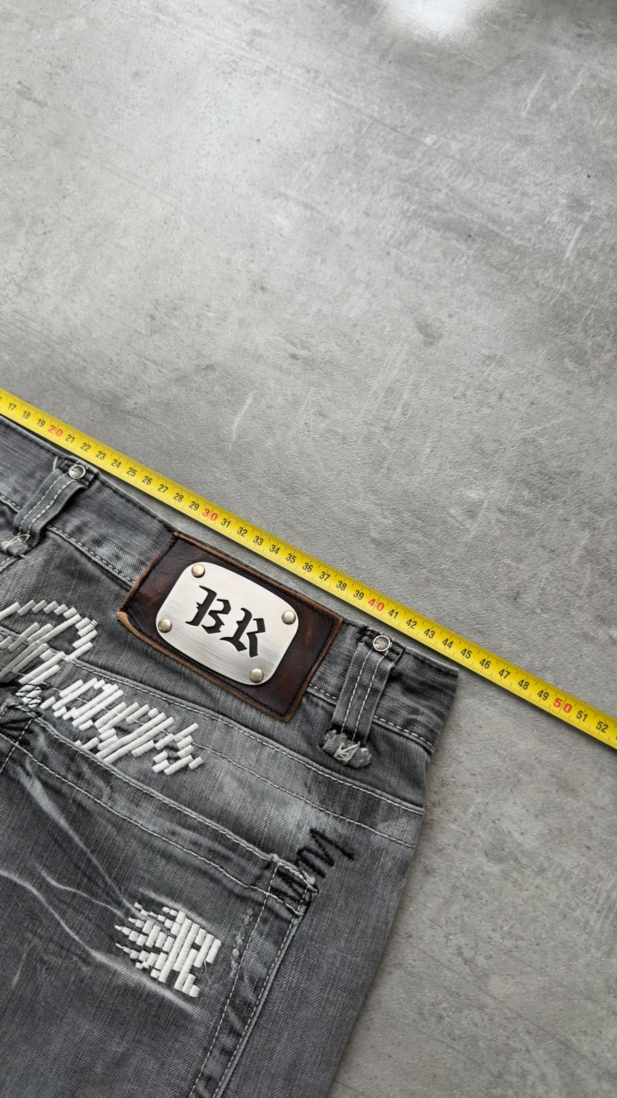 Japanese Washed Bootcut Jeans Grey L