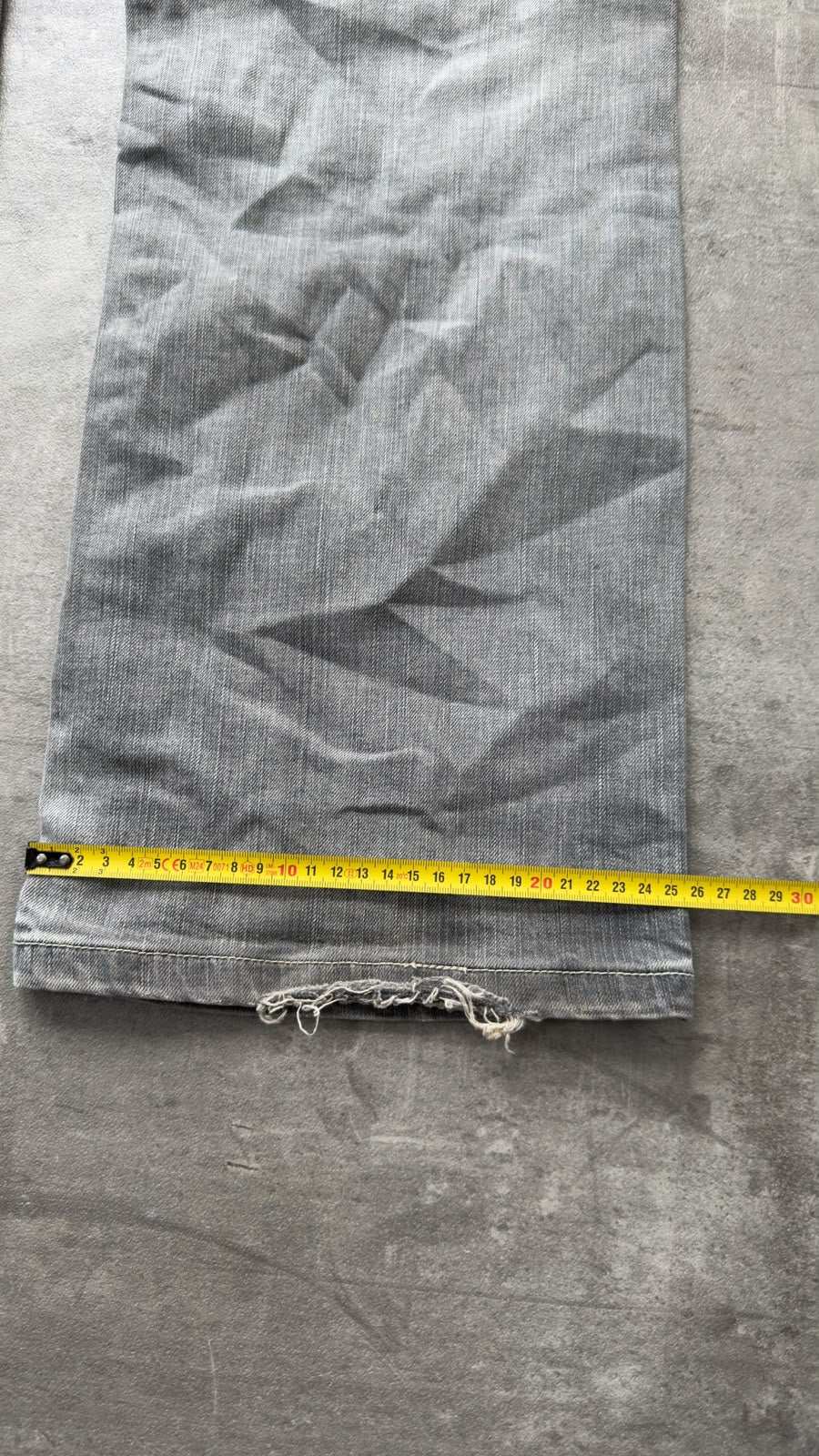 Japanese Washed Bootcut Jeans Grey L