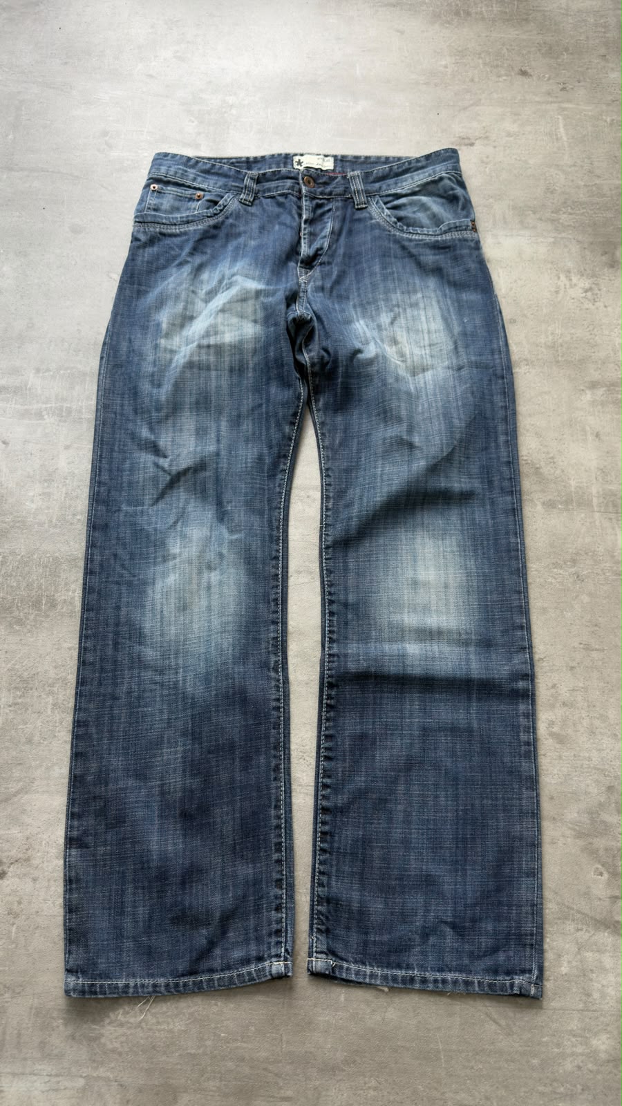 Washed Straight Jeans (M-L)